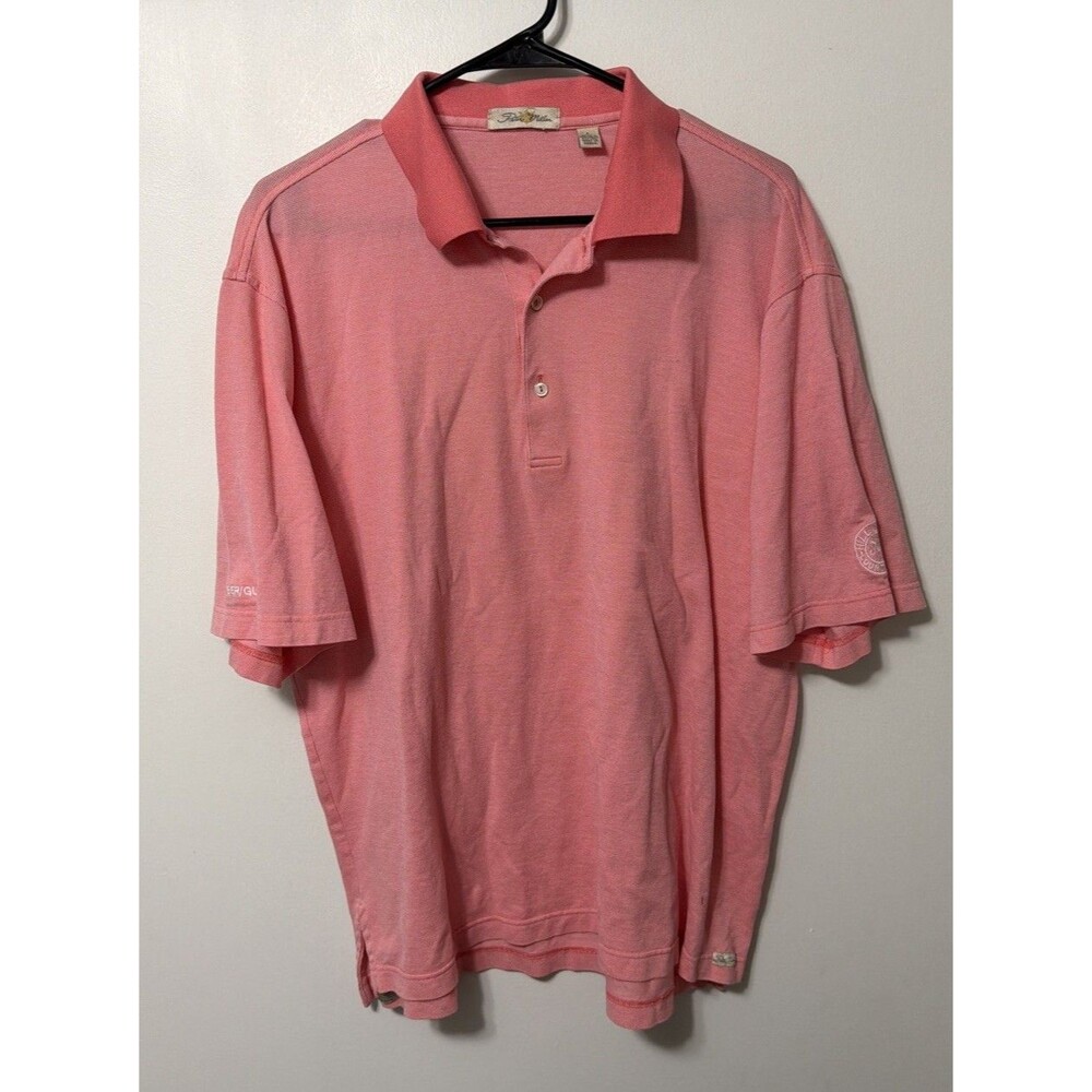 Peter Millar Men’s L Cotton Coral Golf Polo Shirt Hillcrest Country Club PA